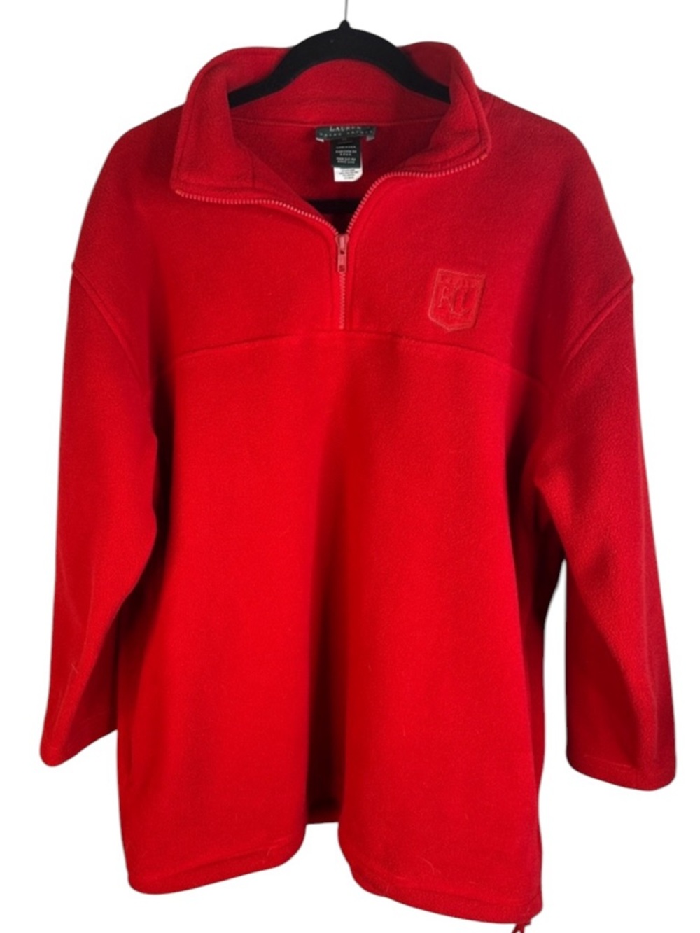 Lauren Ralph Lauren Red Vintage Women’s Pull Over Long Sleeve Fleece Sweatshirt